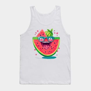 Sweet Summer Smiles: The Happy Watermelon Slice Tank Top